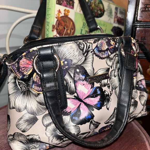 Chic Butterfly Print Satchel/Crossbody by XOXO - Picture 1 of 4